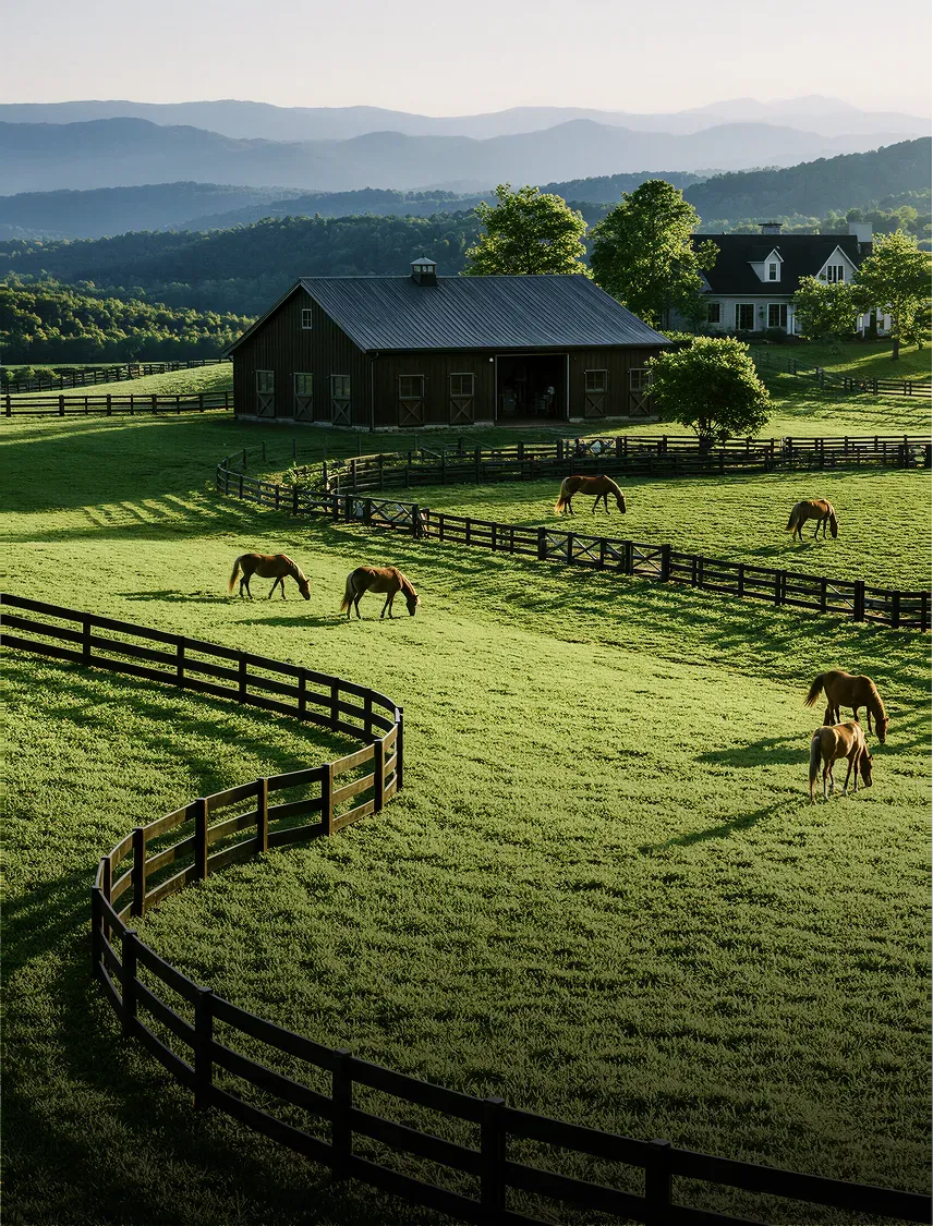 Pasto de una granja de caballos
