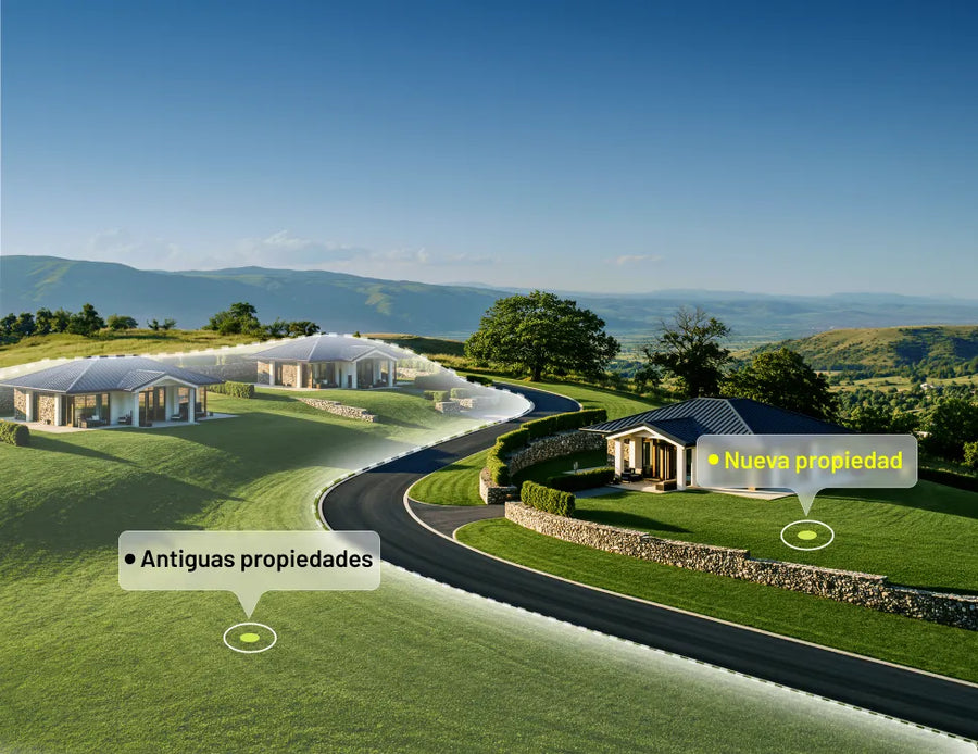 Vista aérea de una gran propiedad residencial